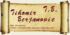 Tihomir Berjanović vizit kartica